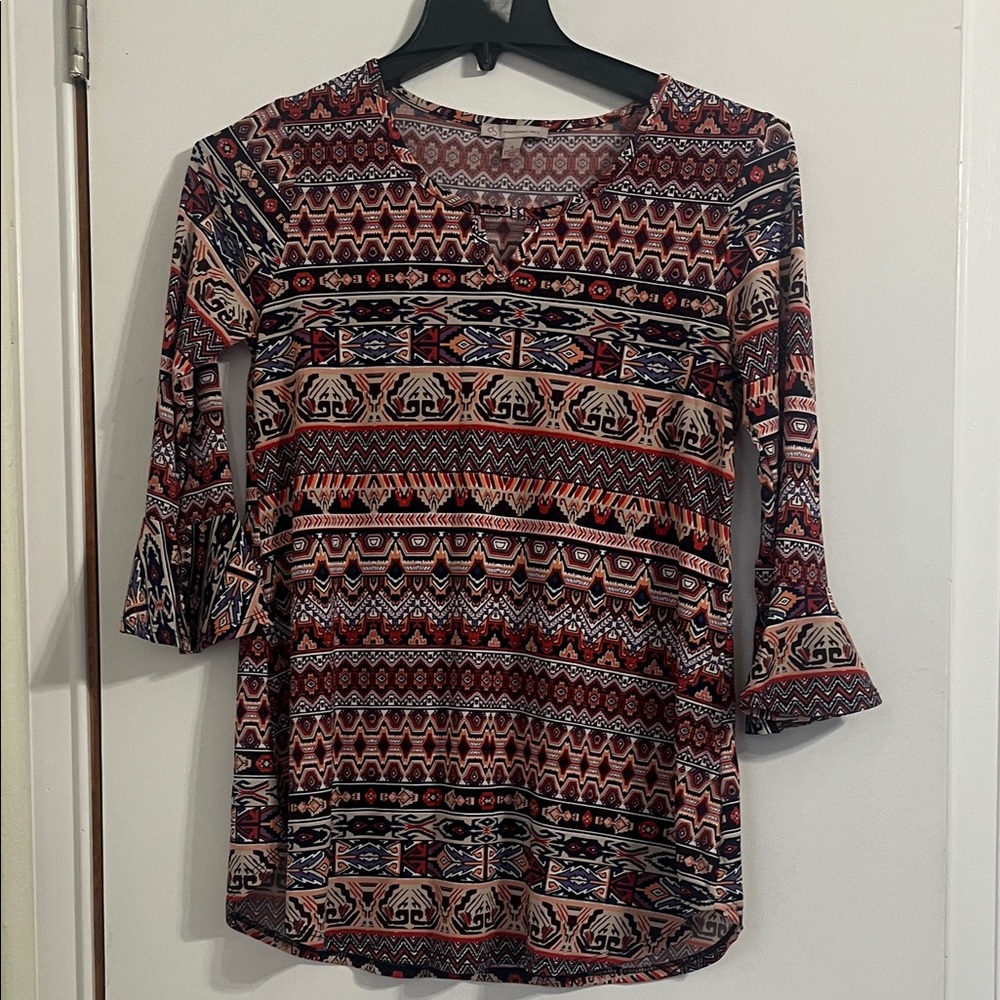Dress Barn Multicolor Tribal Print Tunic